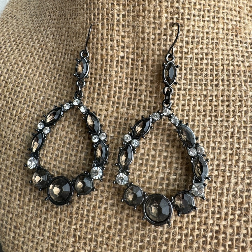 Smokey Colored Crystal Earrings.